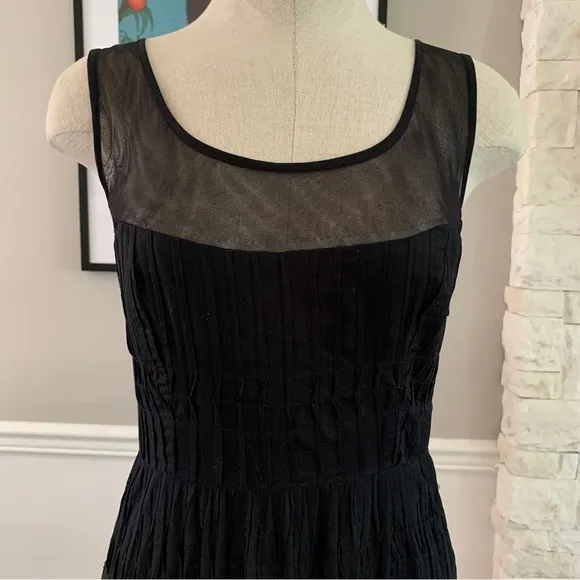 Free People Sheer Panel Black Dress Midi Maxi Whimsy Goth Witchy Size 2