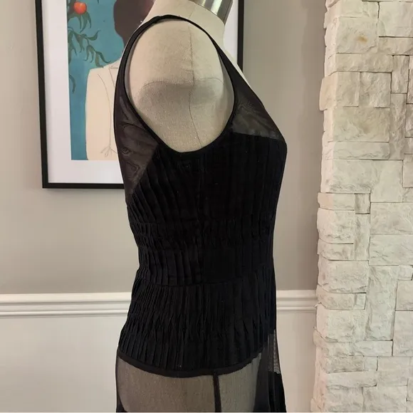 Free People Sheer Panel Black Dress Midi Maxi Whimsy Goth Witchy Size 2
