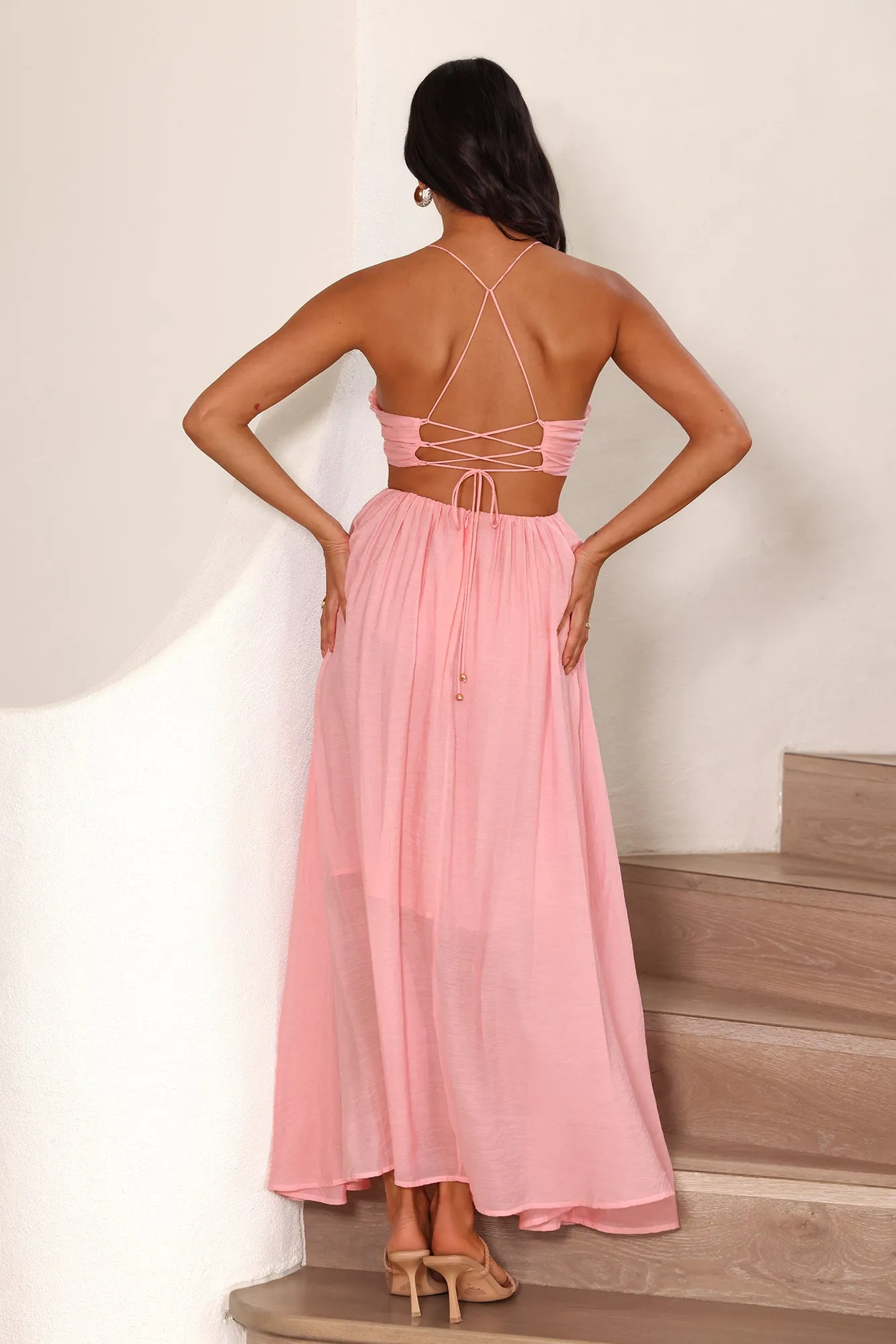 Frolicking Lover Maxi Dress Pink