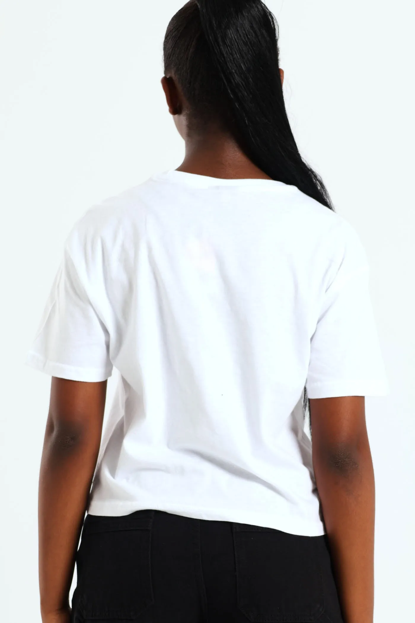 Girls Boxy Hearts Tee - White