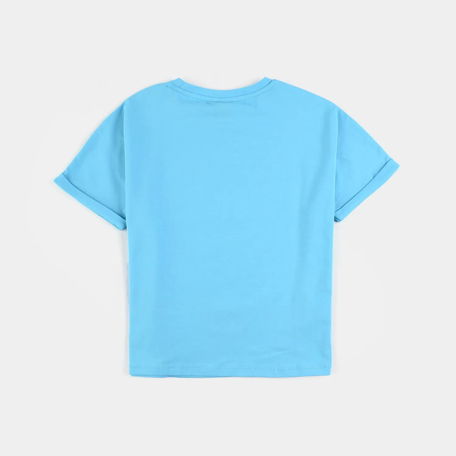 Girls Lycra Jersey T-Shirt Fruit Market -BLUE