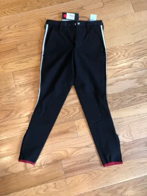 Gucci Gabardine Stretch Pants with Side Stripe in Black