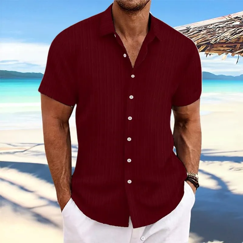 Hadrian - Men's Stripe Texture Loose Lapel Shirt