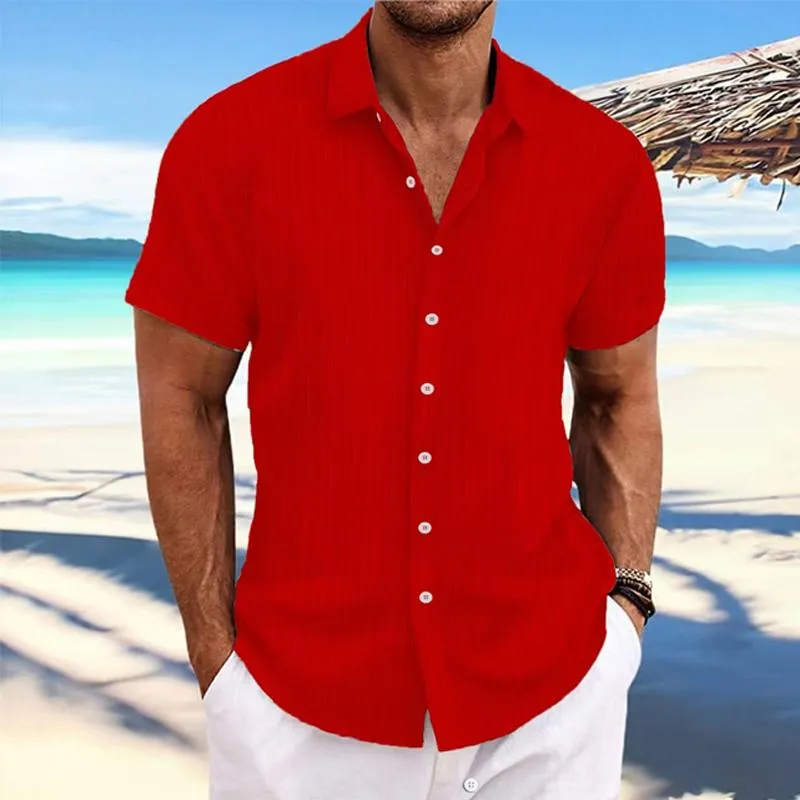 Hadrian - Men's Stripe Texture Loose Lapel Shirt