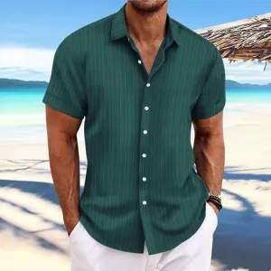 Hadrian - Men's Stripe Texture Loose Lapel Shirt