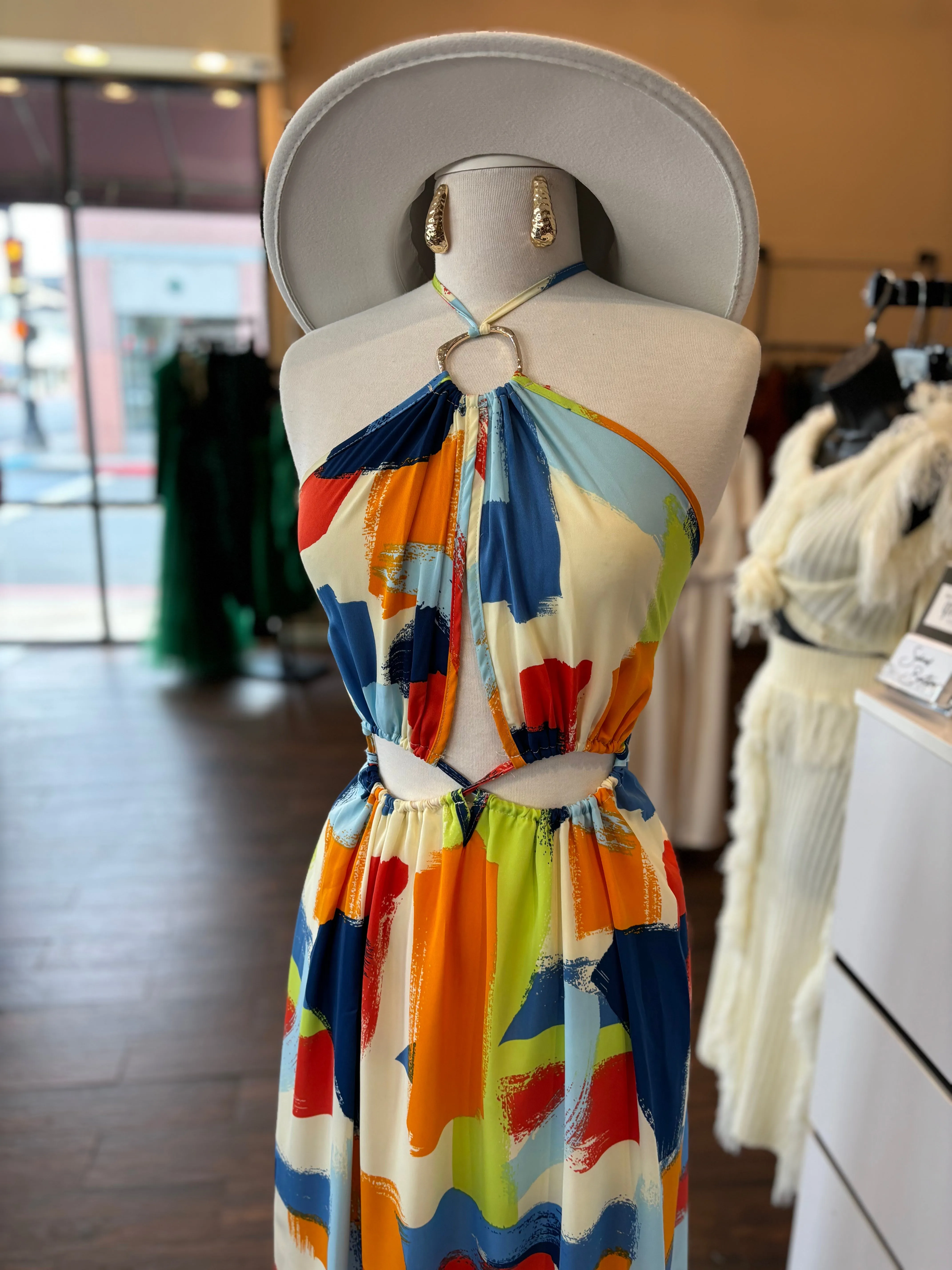 Halter Cutout Maxi Dress