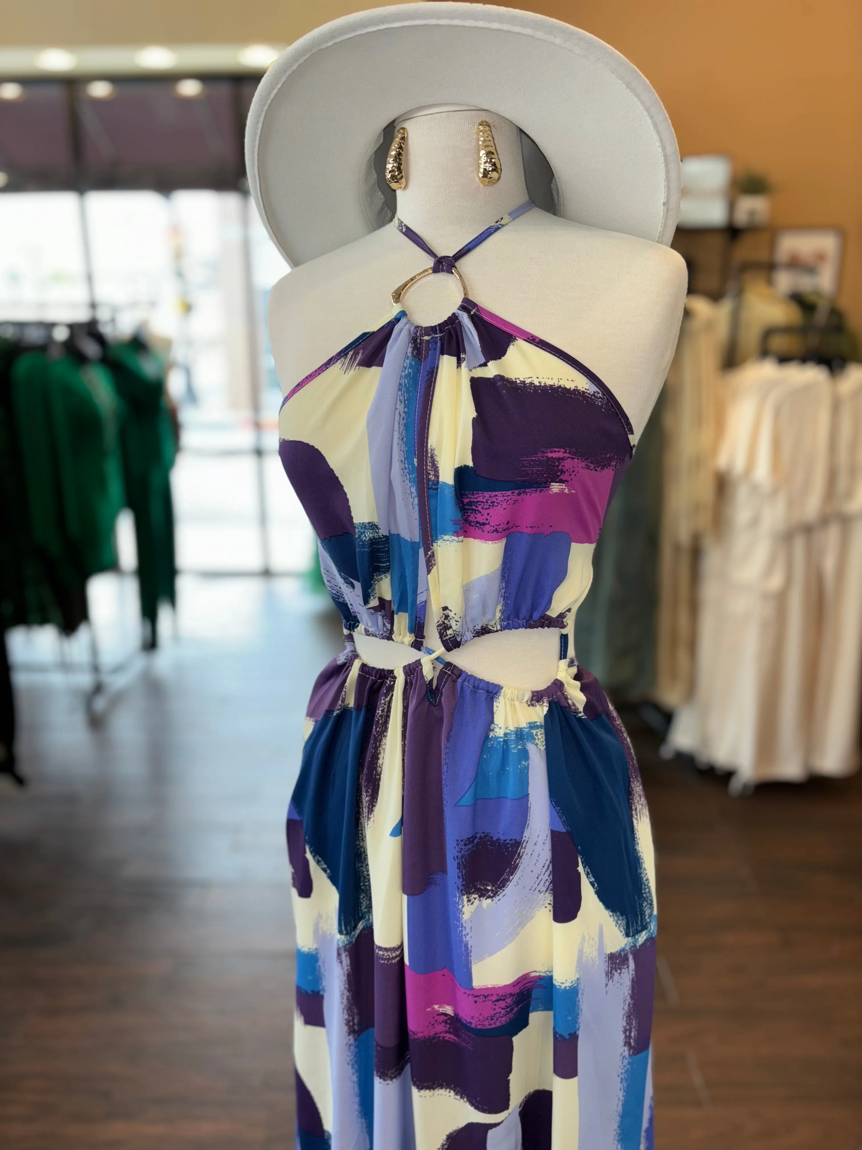 Halter Cutout Maxi Dress