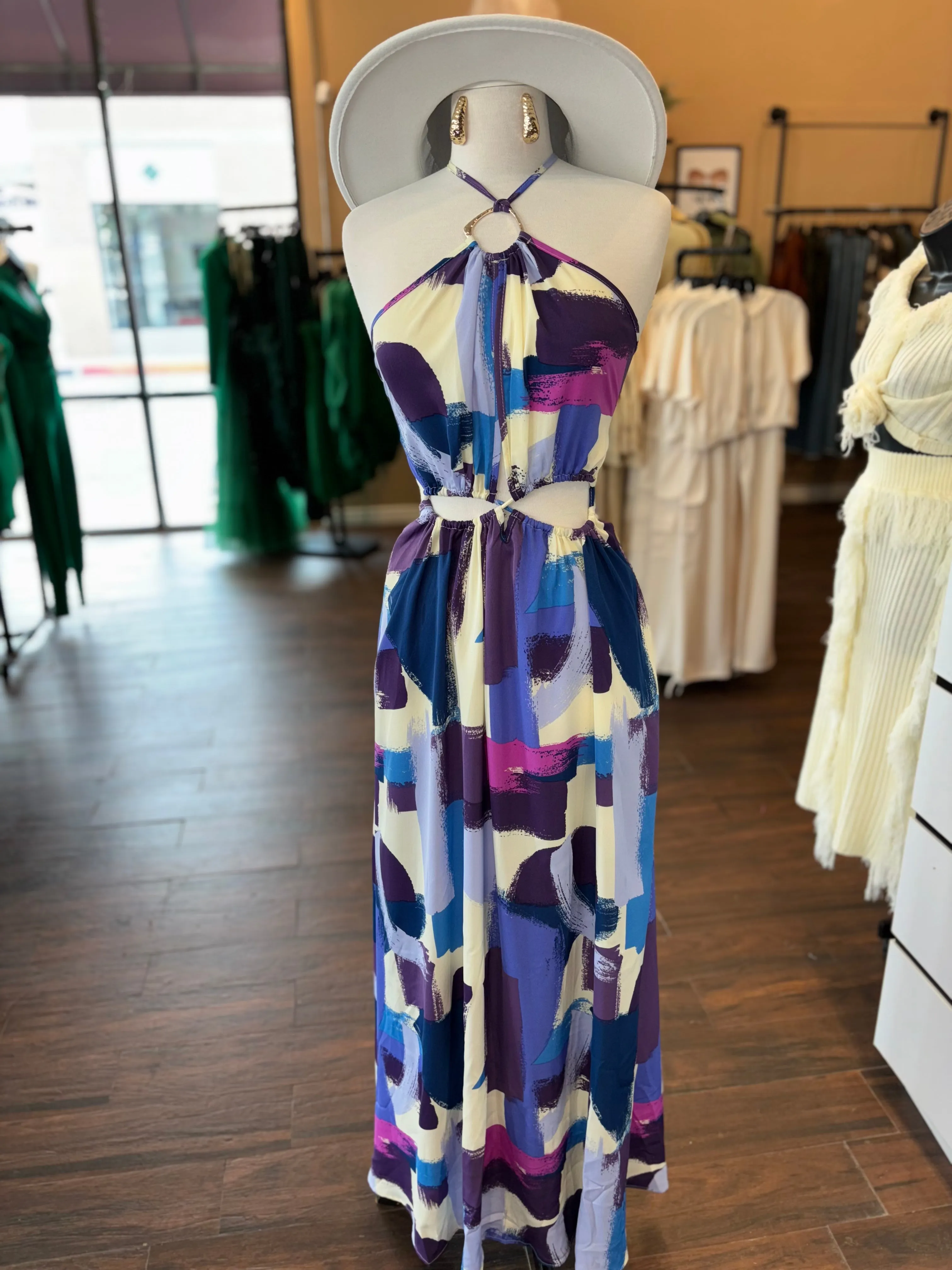 Halter Cutout Maxi Dress