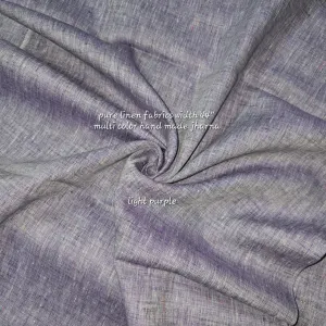 Handwoven Pure Linen 80 Lea Jharna Design Fabric (Light Purple)
