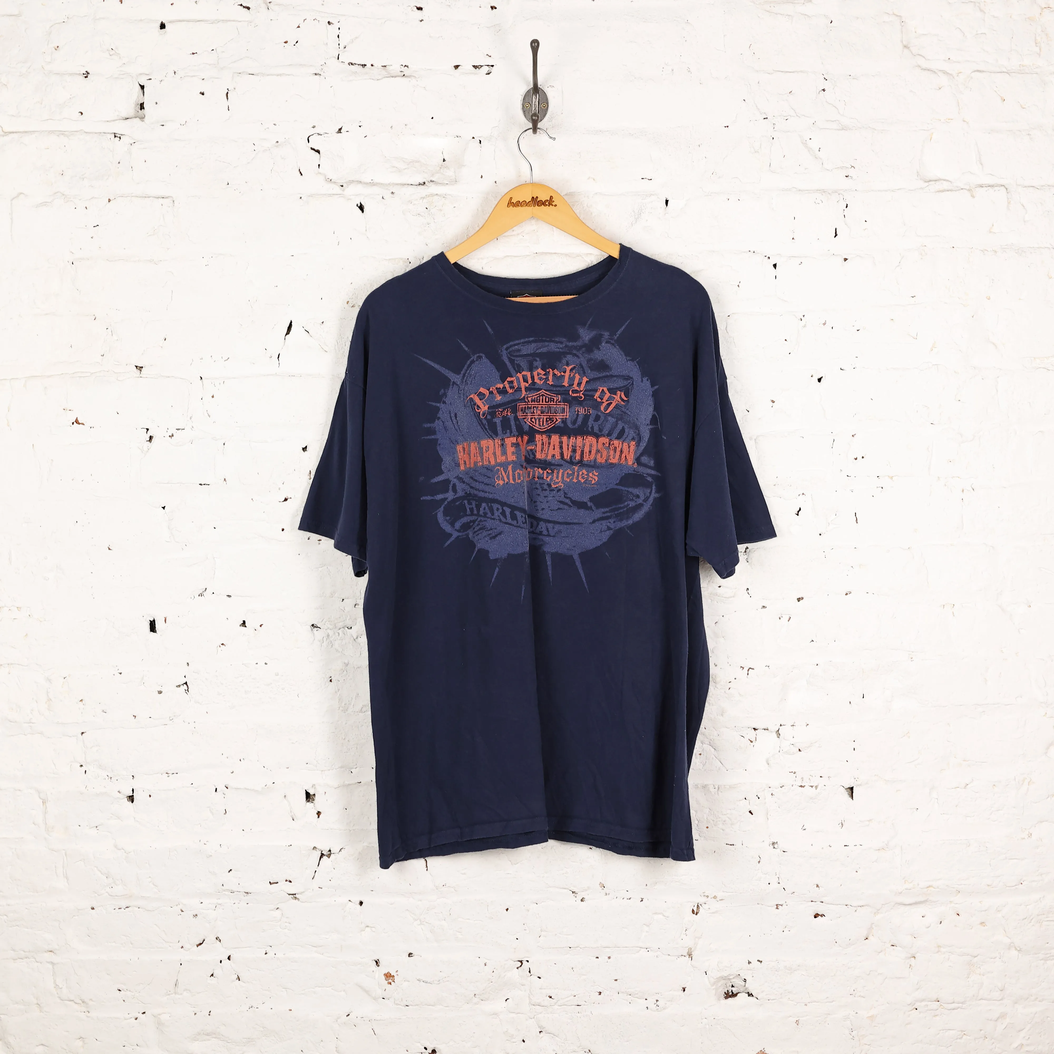Harley Davidson Paris Dealership T Shirt - Blue - XXL