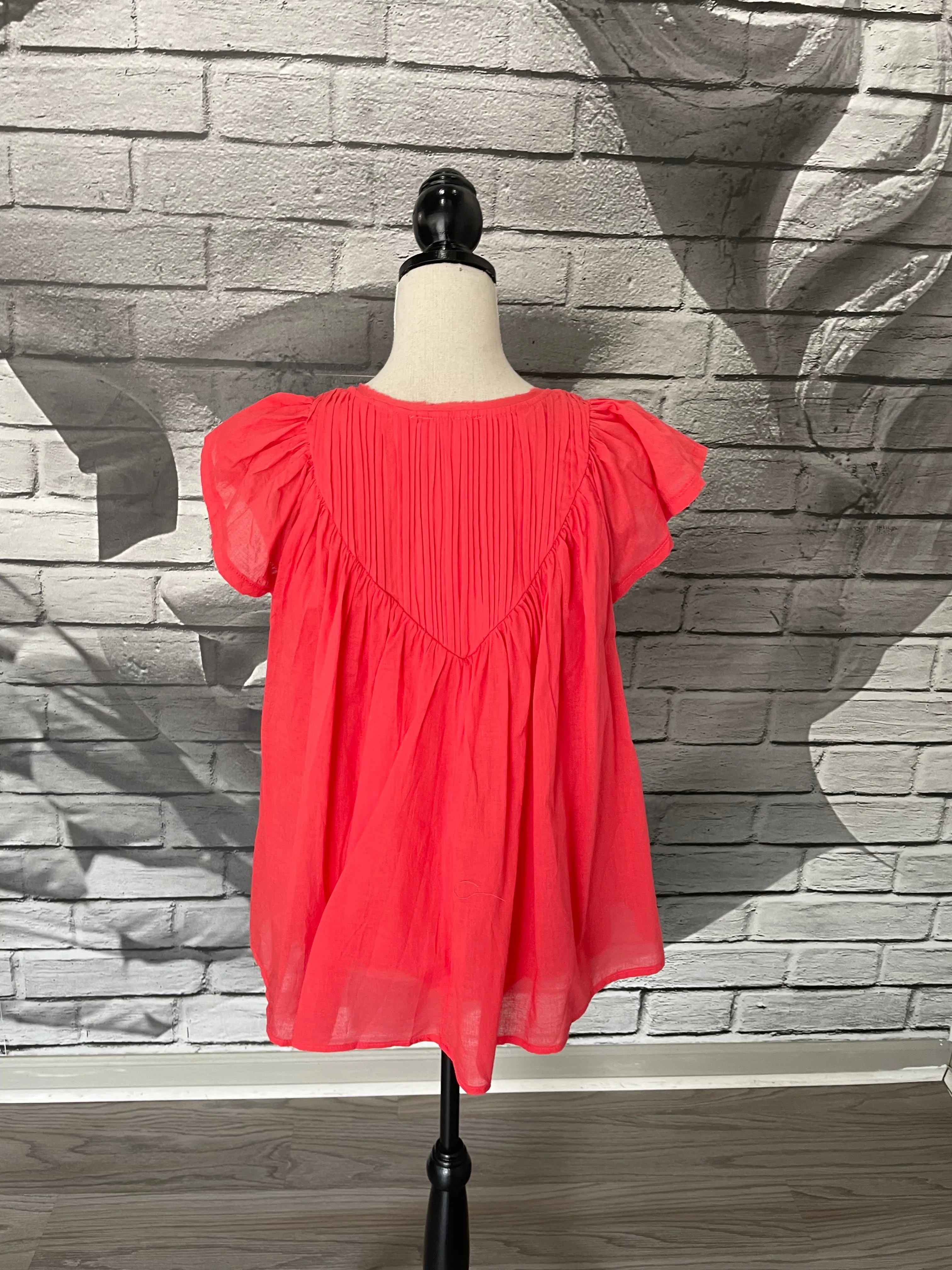 Harlow Cotton Blouse in Raspberry