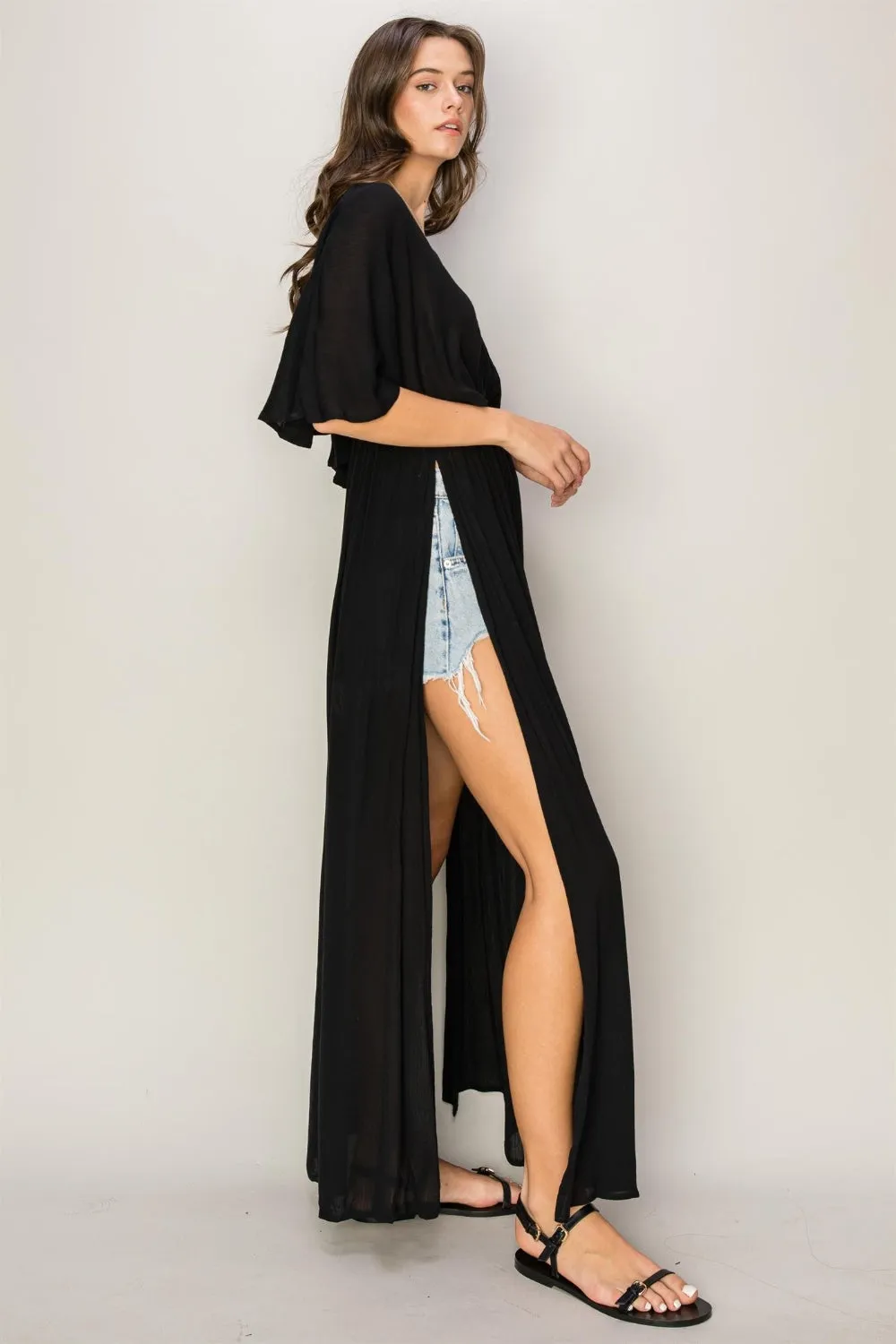 Hazel Blues® |  HYFVE Tie Back Maxi Split Cover Up Dress