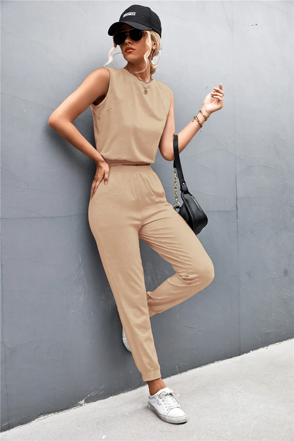 Hazel Blues® |  Sleeveless Top and Joggers Set