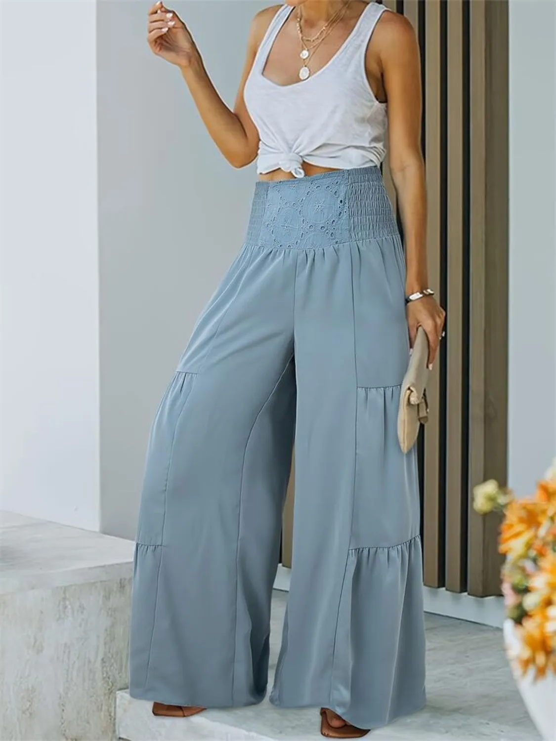 Hazel Blues® |  Smocked High Waist Pants