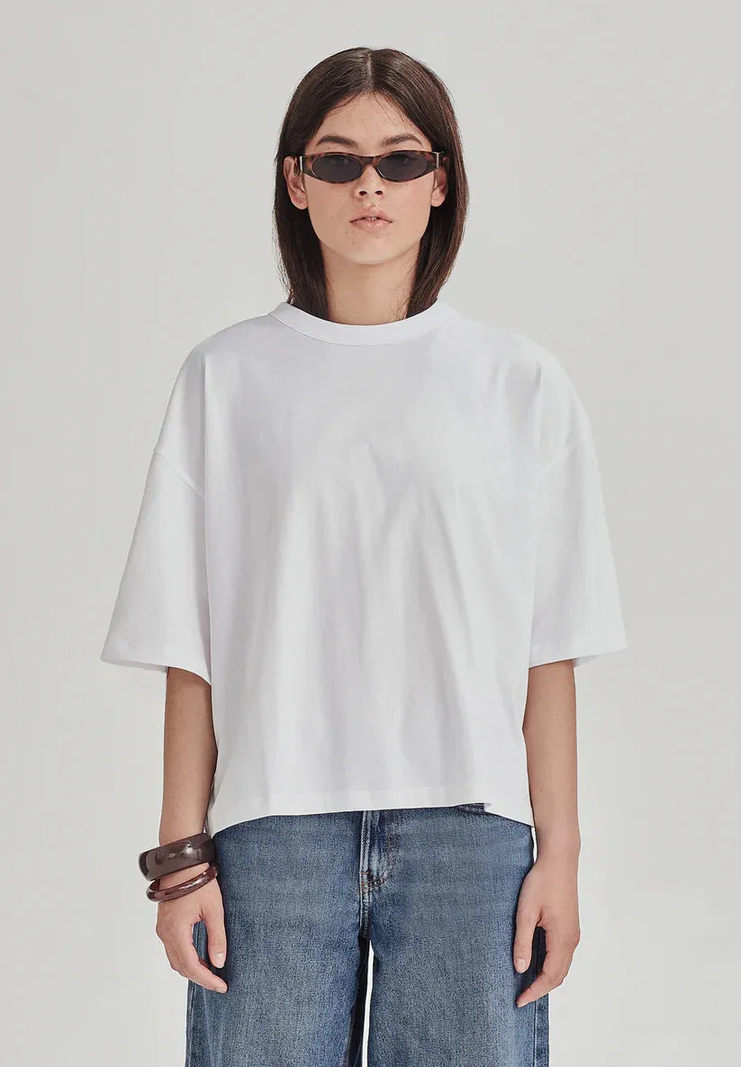 Heavy Box  Tee White