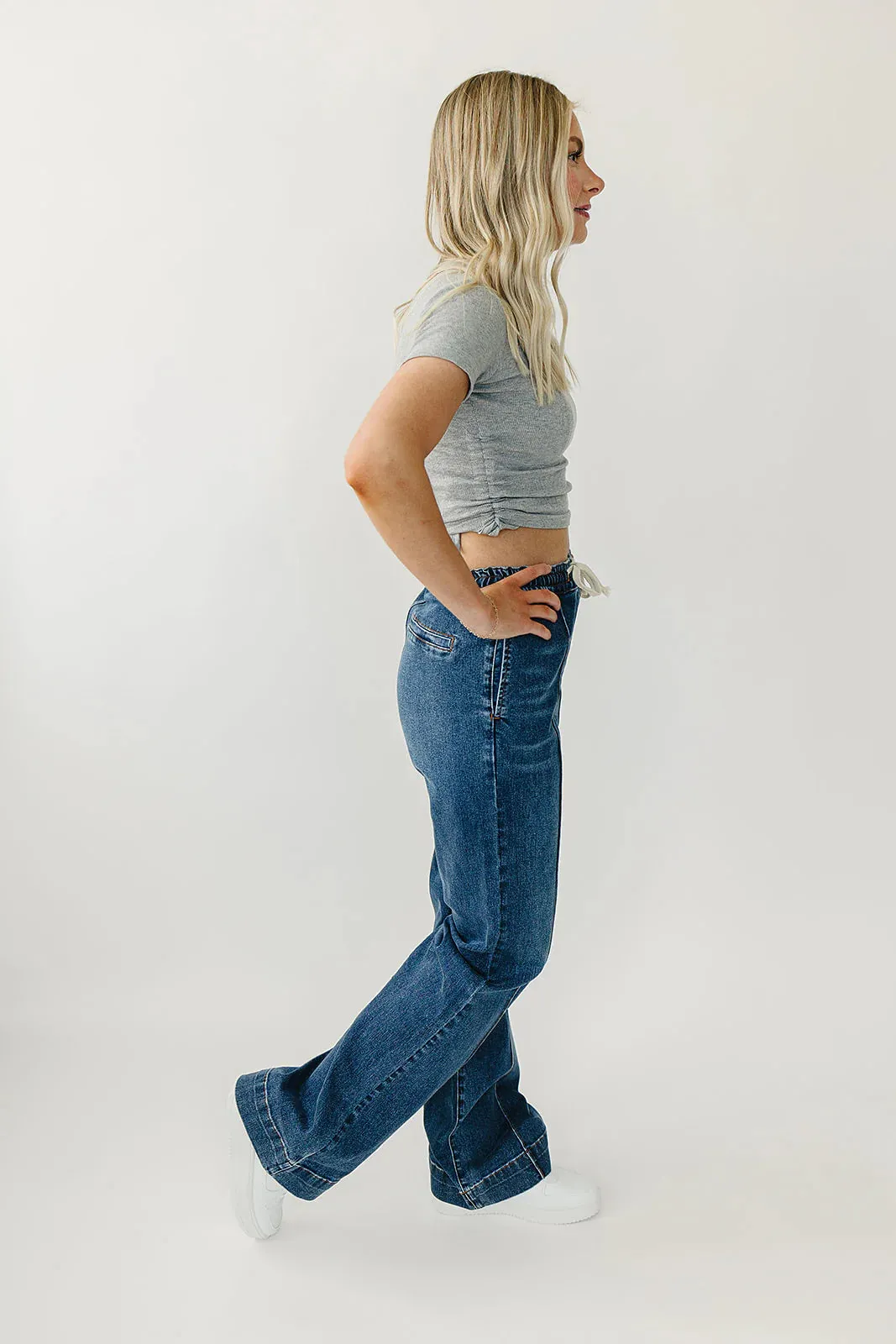 Hi-Rise Non-Distressed Denim Joggers