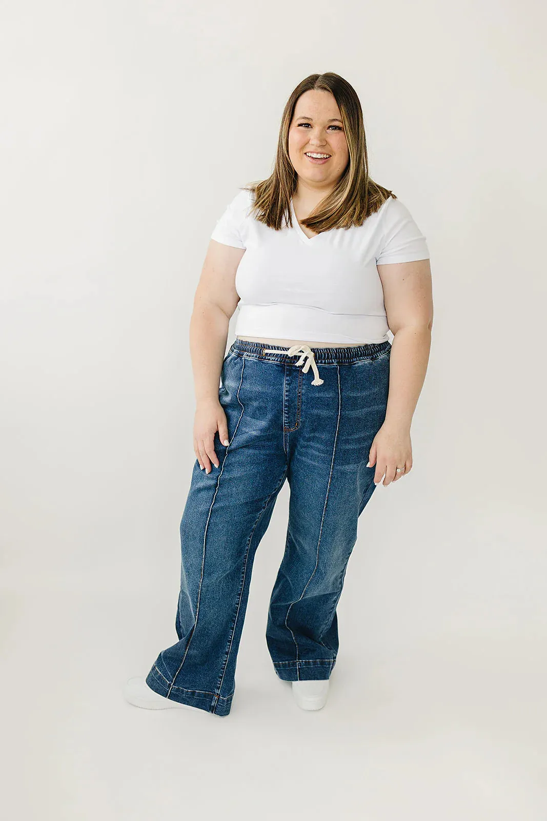 Hi-Rise Non-Distressed Denim Joggers