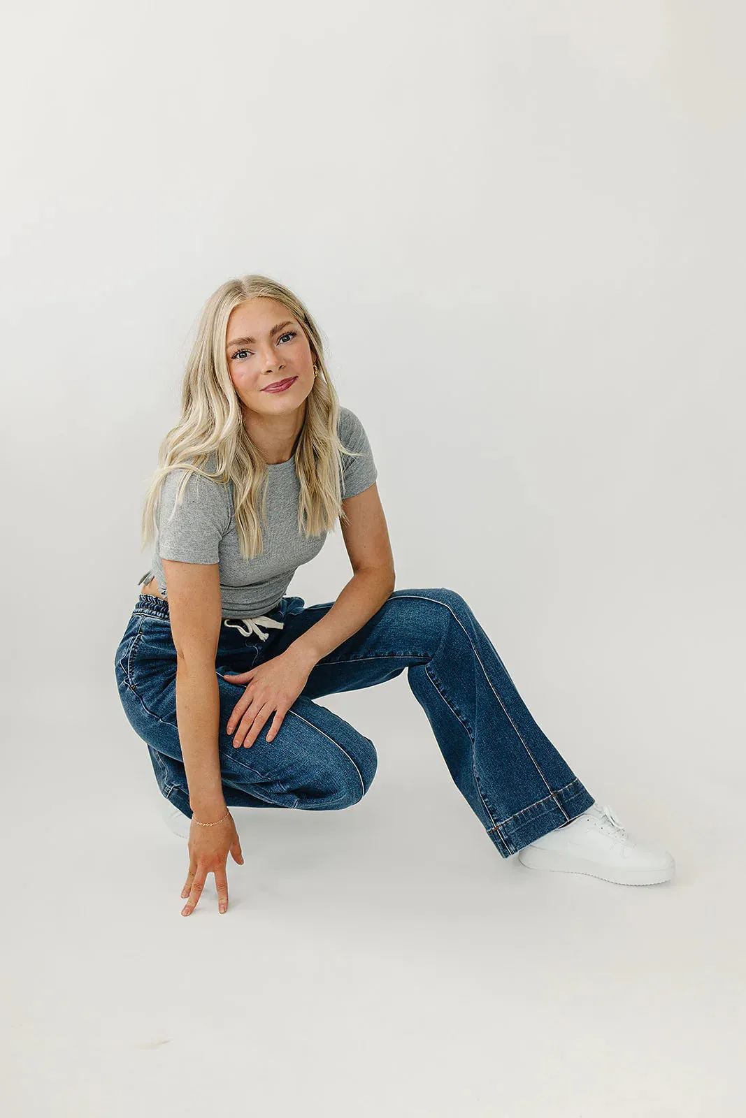 Hi-Rise Non-Distressed Denim Joggers
