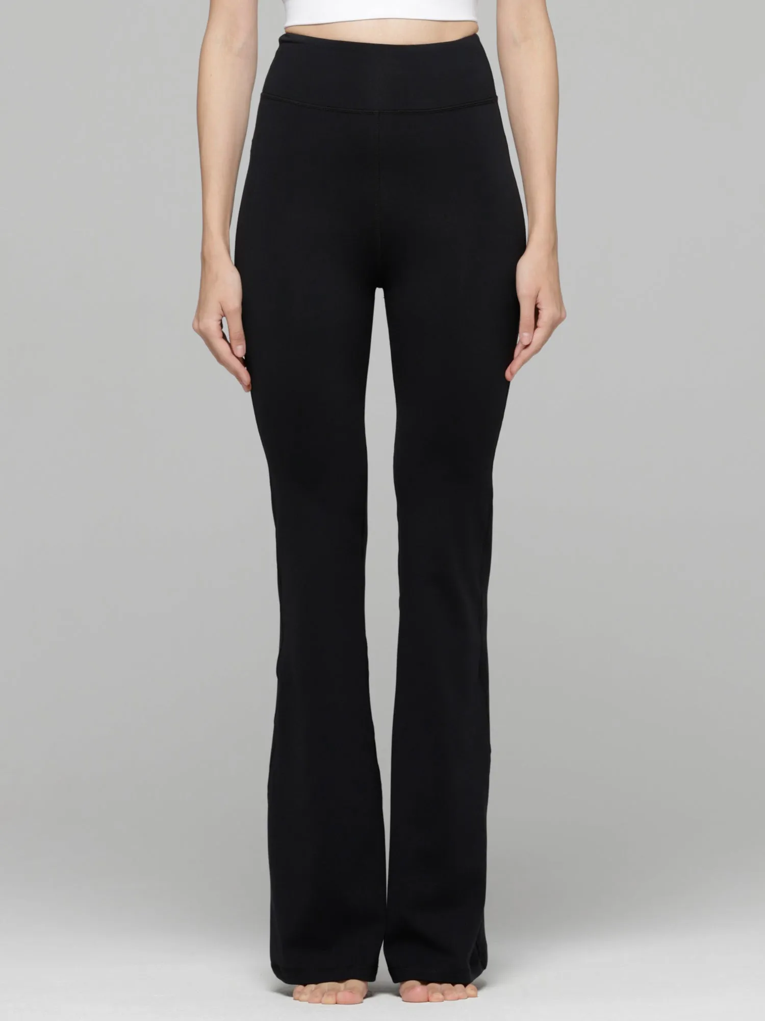 HIGH WAIST FLARE PANTS, BLACK