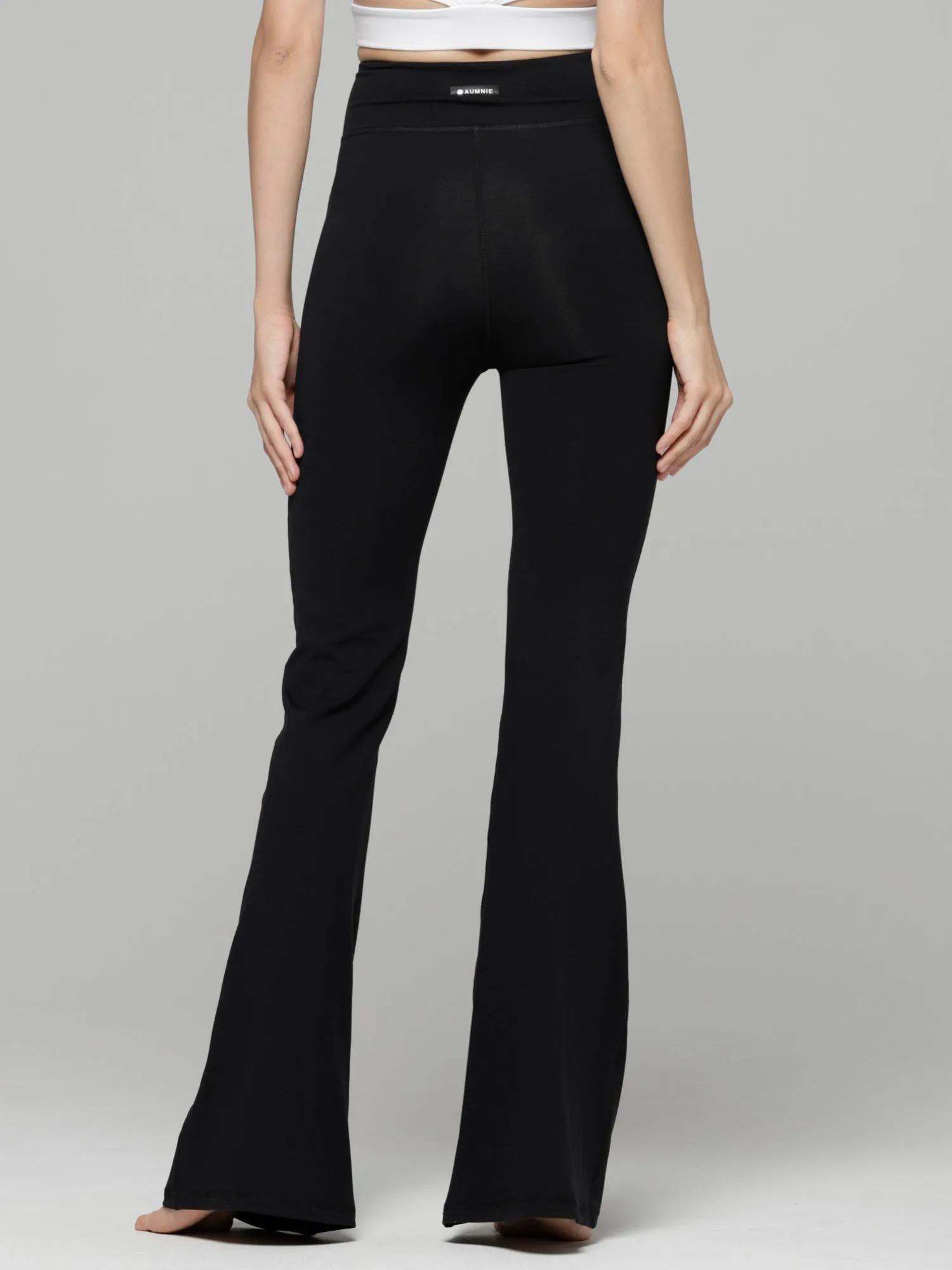 HIGH WAIST FLARE PANTS, BLACK