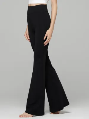 HIGH WAIST FLARE PANTS, BLACK