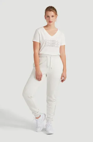 High Waist Jogginghose | White Melee