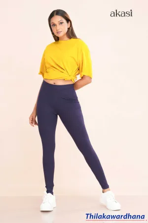 High Waist Legging Pant - Free Size (Navy)