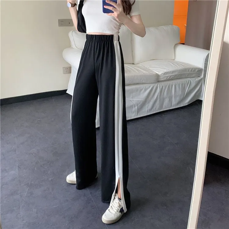 High Waist Side Split Loose Sweatpants