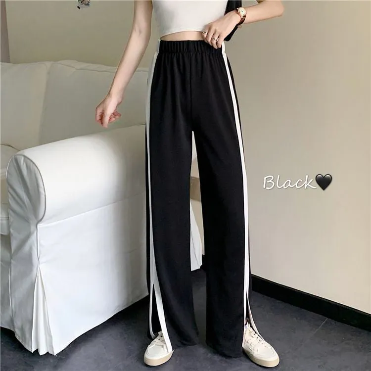 High Waist Side Split Loose Sweatpants