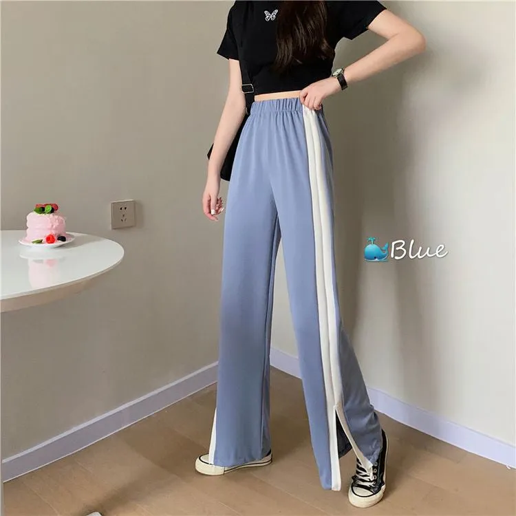 High Waist Side Split Loose Sweatpants