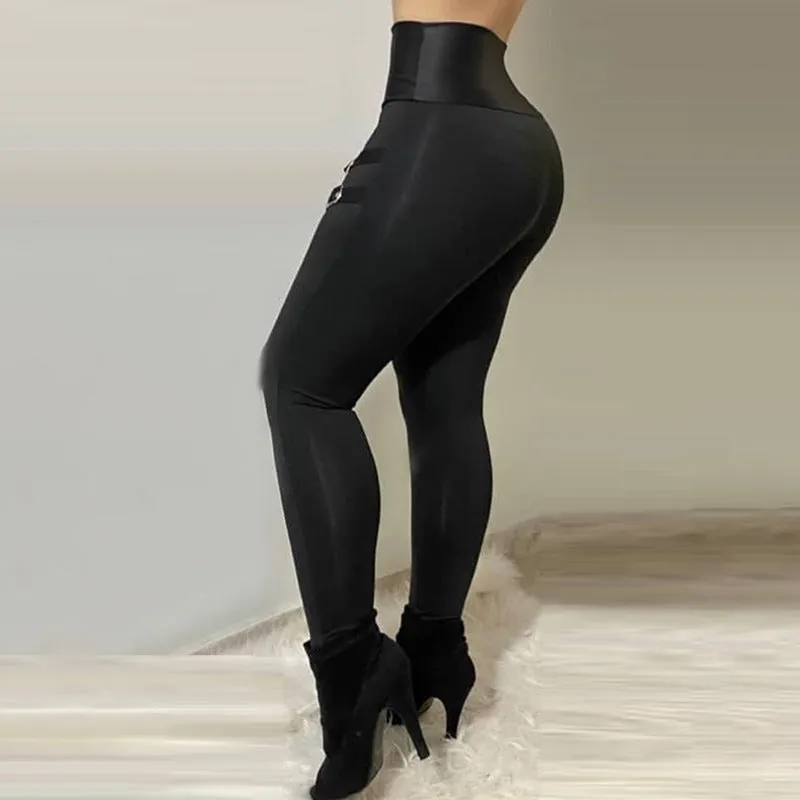 High Waist Skinny Trousers