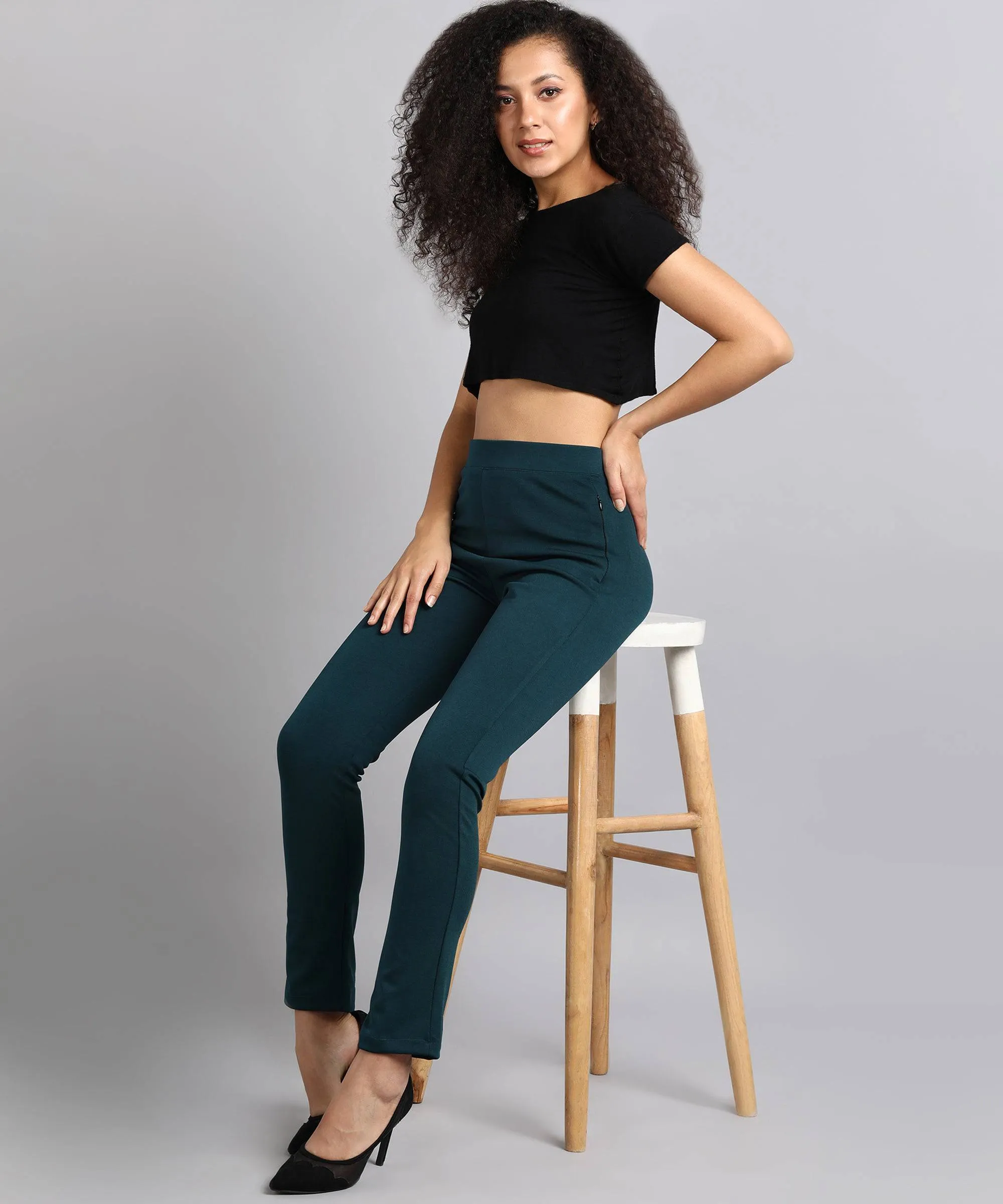 High-Waist Tapered Cigarette Trousers