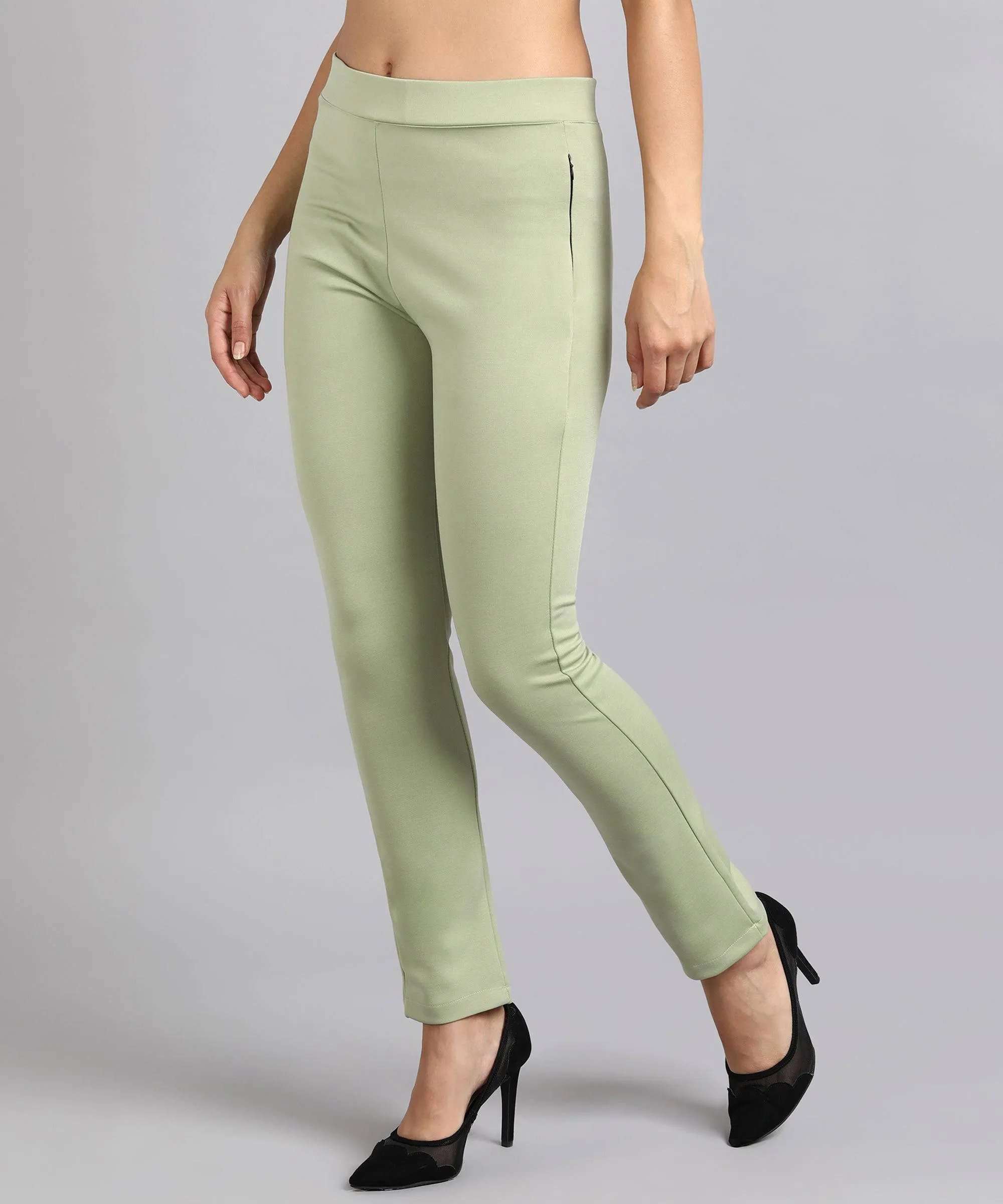 High-Waist Tapered Cigarette Trousers
