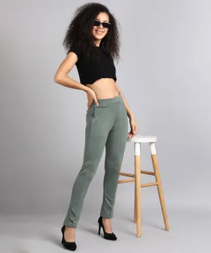 High-Waist Tapered Cigarette Trousers