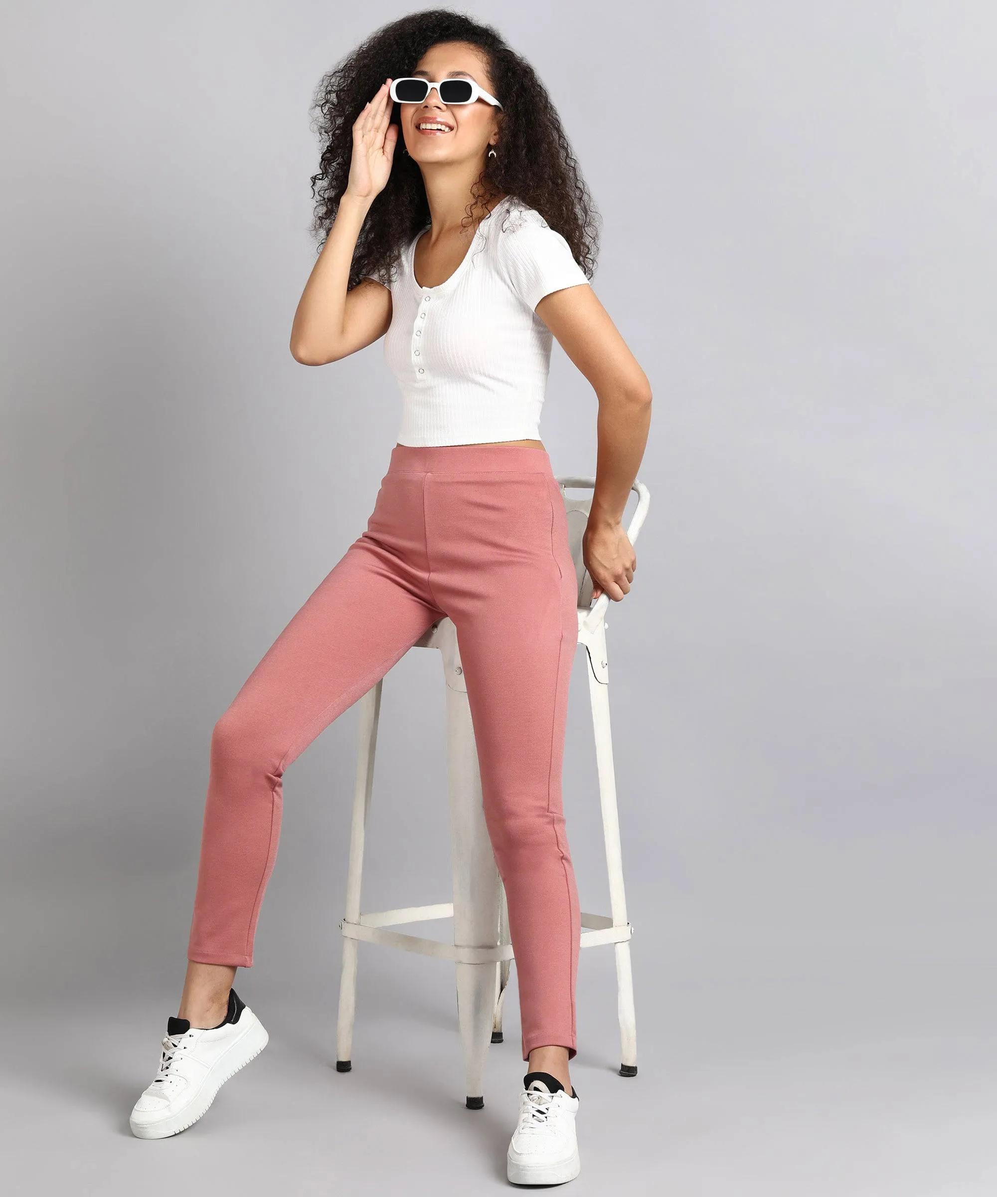 High-Waist Tapered Cigarette Trousers