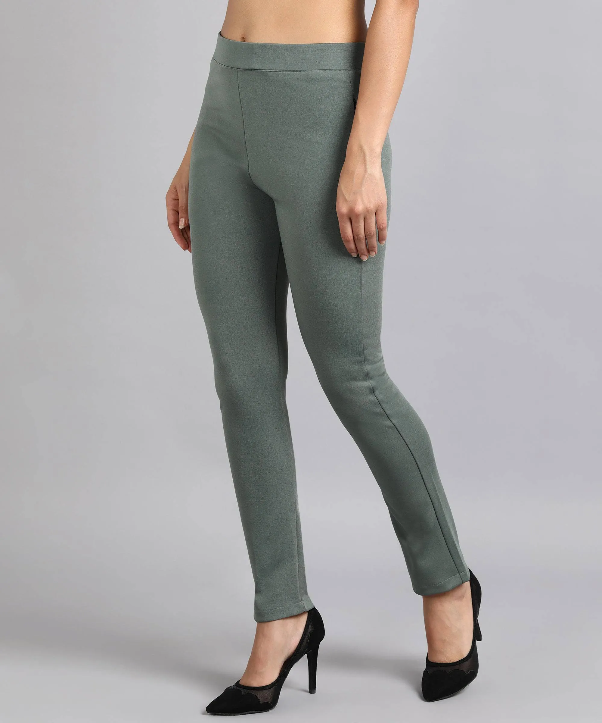 High-Waist Tapered Cigarette Trousers