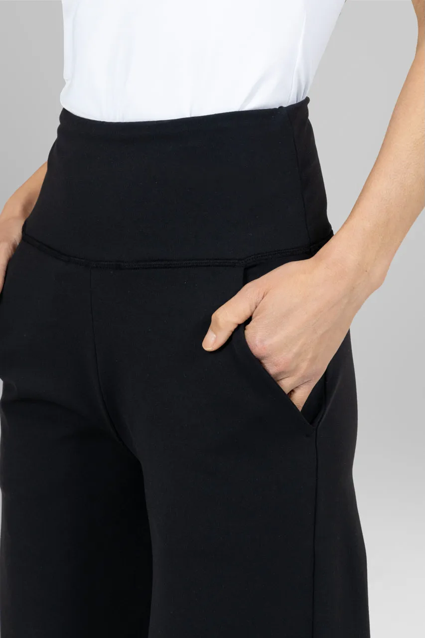 HIGH WAIST WIDE LEG PANT: BLACK