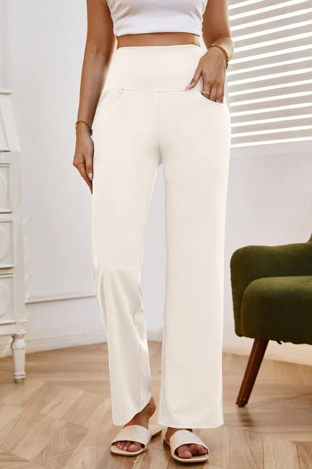 High Waist Wide Leg Pants with Pockets (7 Colors)