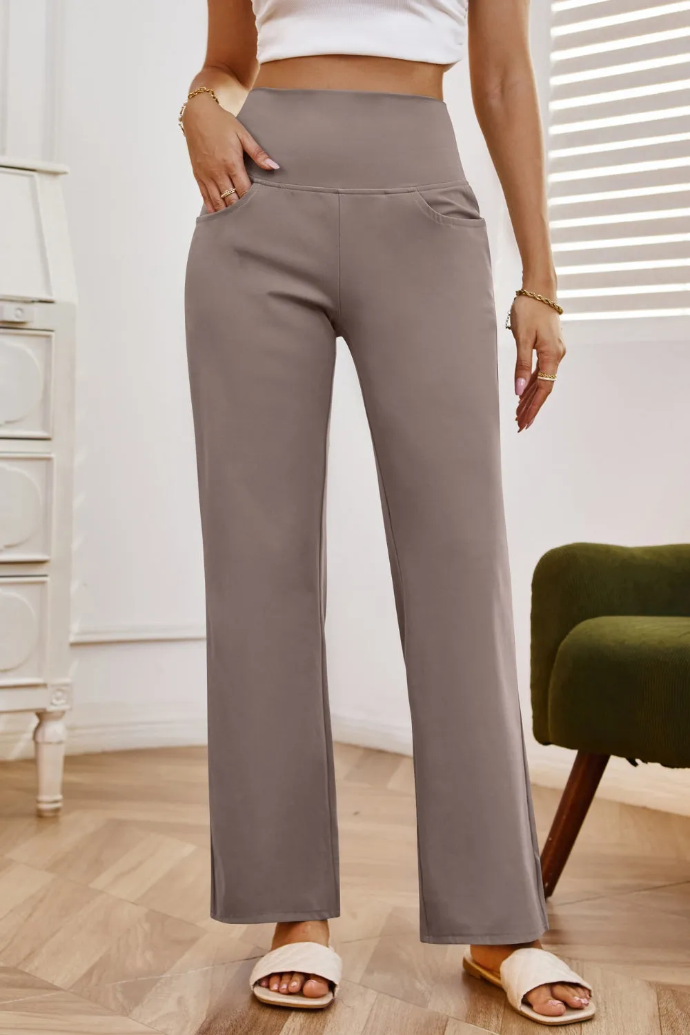 High Waist Wide Leg Pants with Pockets (7 Colors)