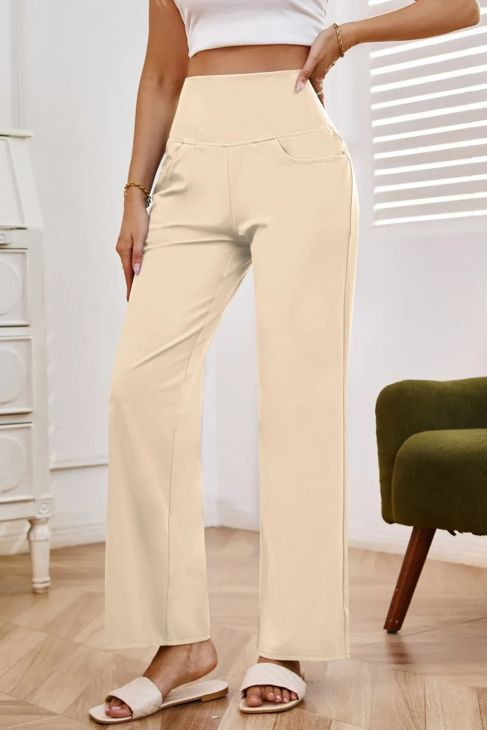 High Waist Wide Leg Pants with Pockets (7 Colors)