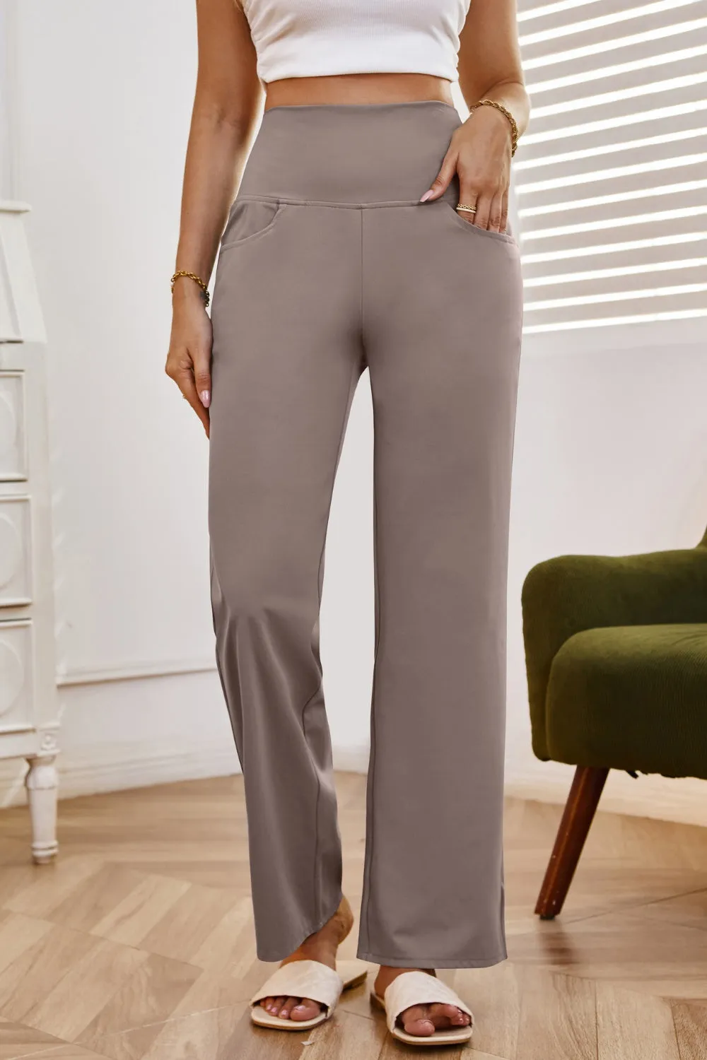 High Waist Wide Leg Pants with Pockets (7 Colors)