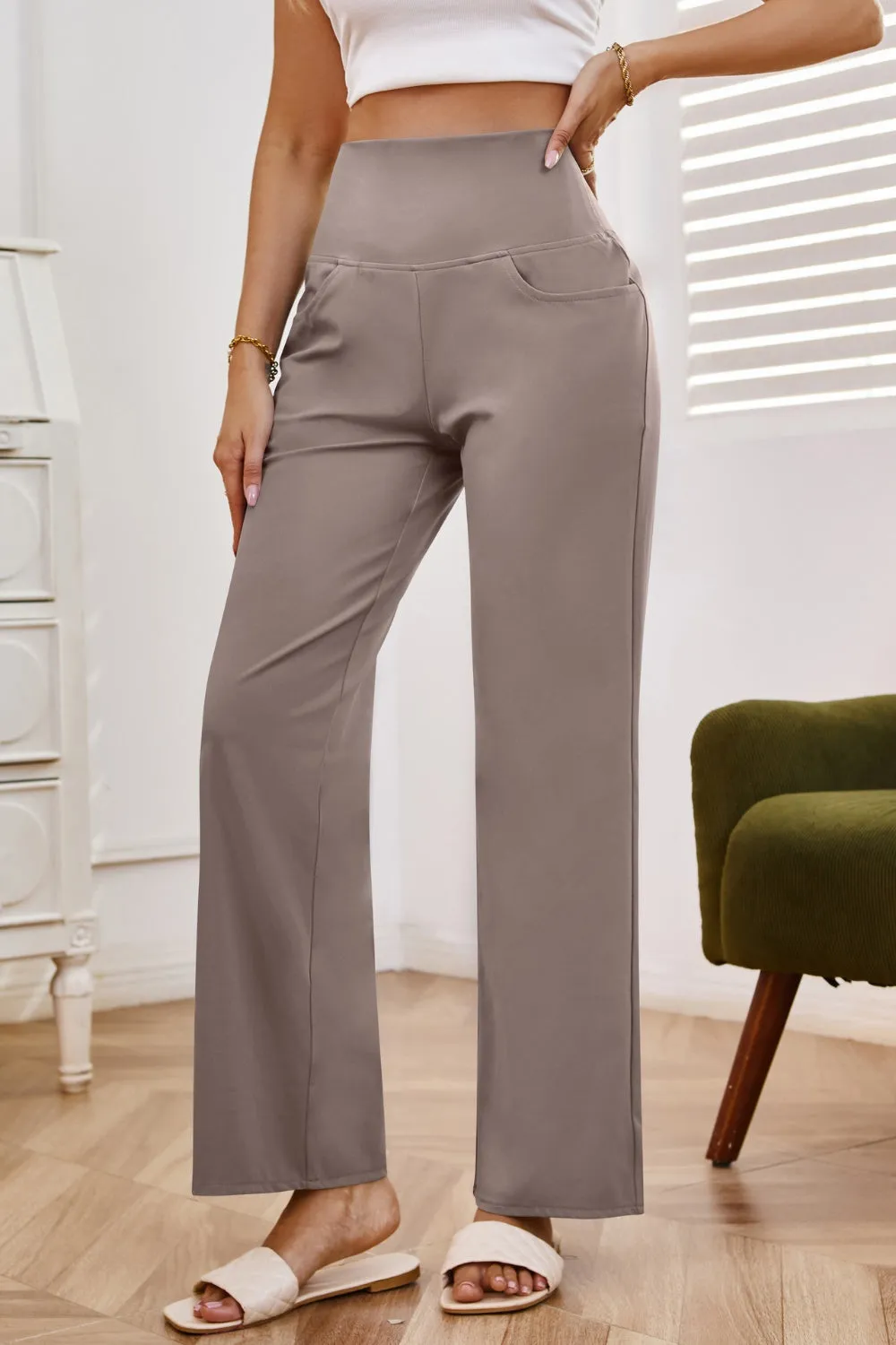 High Waist Wide Leg Pants with Pockets (7 Colors)