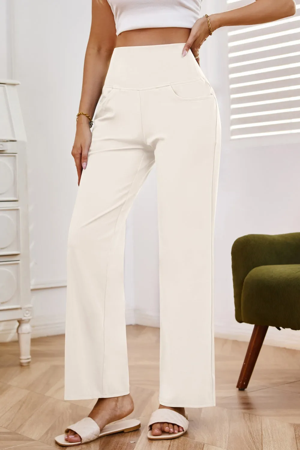 High Waist Wide Leg Pants with Pockets (7 Colors)