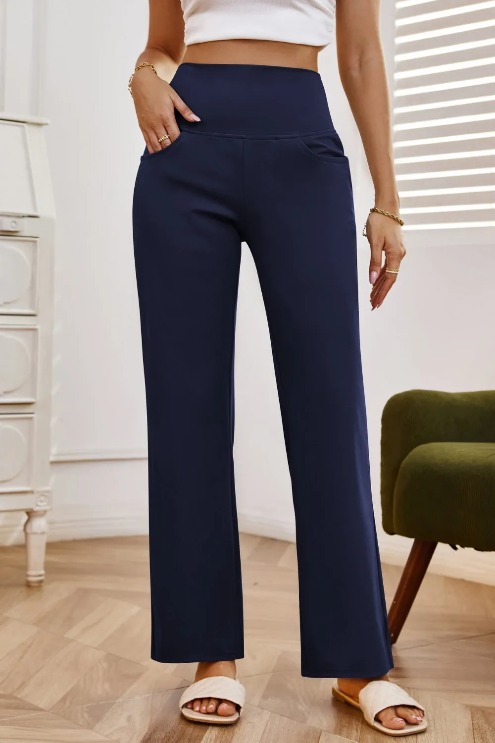 High Waist Wide Leg Pants with Pockets (7 Colors)