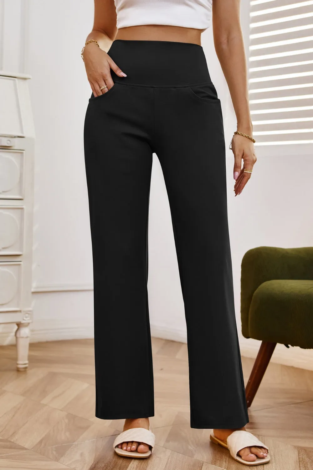 High Waist Wide Leg Pants with Pockets (7 Colors)