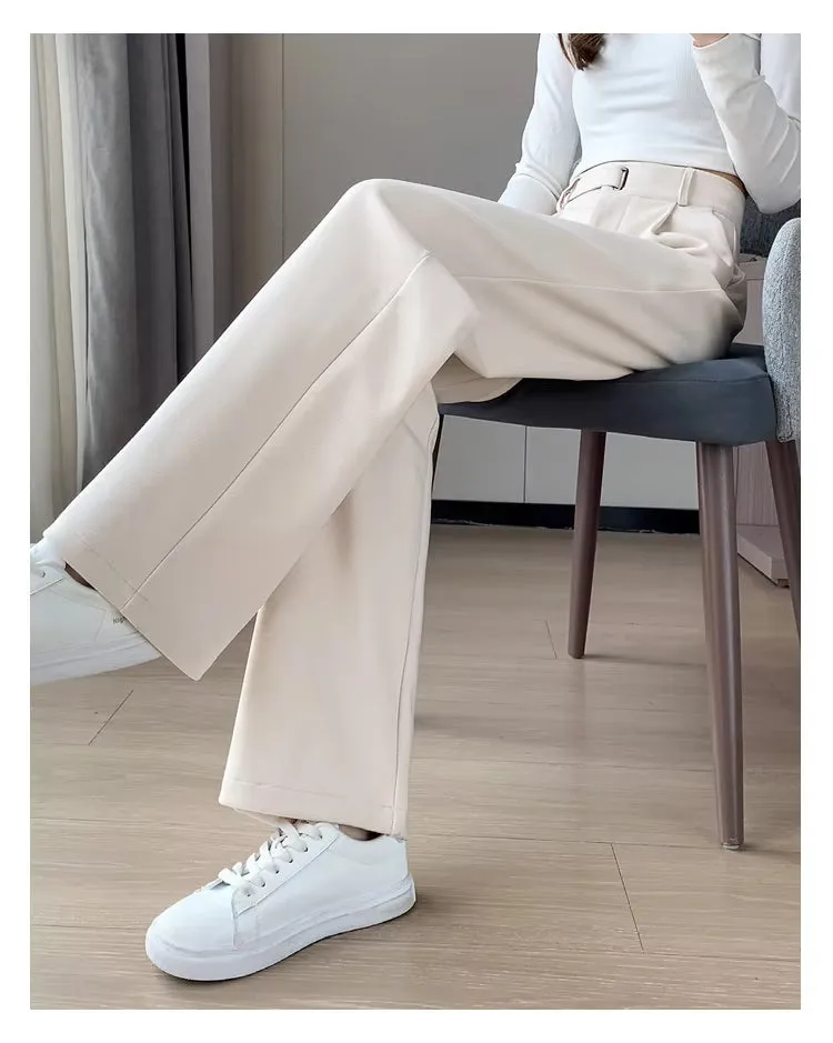 High Waist Woolen Thickening Office Long Pants