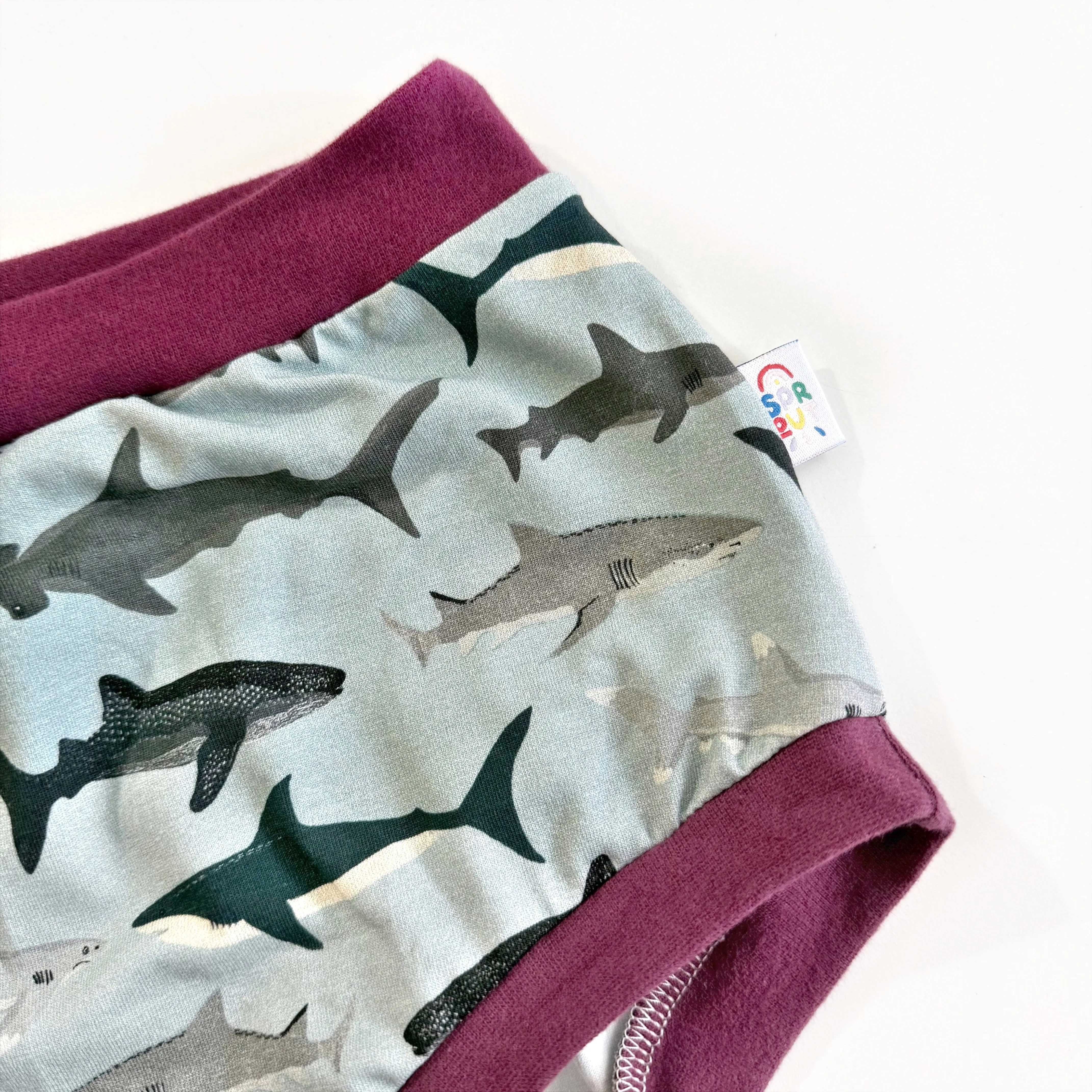 High Waisted Shark Adult Pants | Women's Knickers | Organic Cotton Underwear