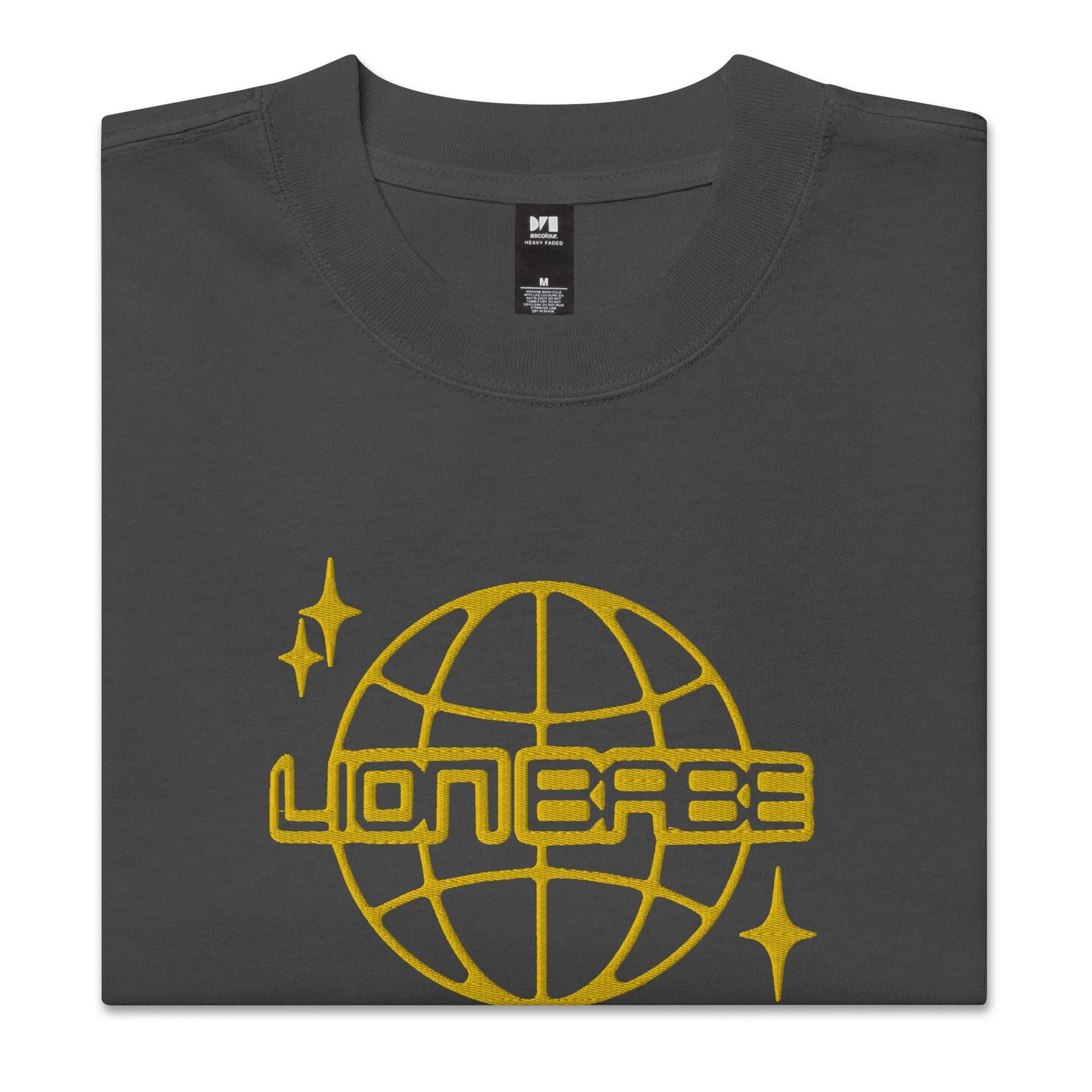 House of LION BABE - Oversized Charcoal Tee Embroidered Logo