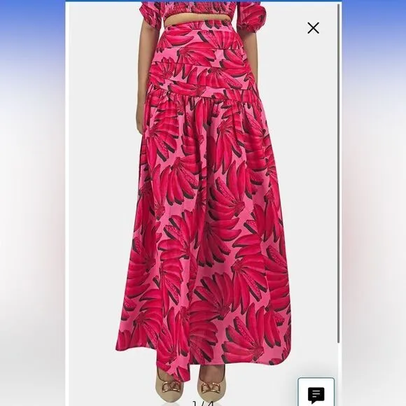 HT360 collective banana print maxi skirt