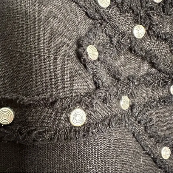 I.C.E. | Black Linen Studded Flowy Maxi Skirt Size 10